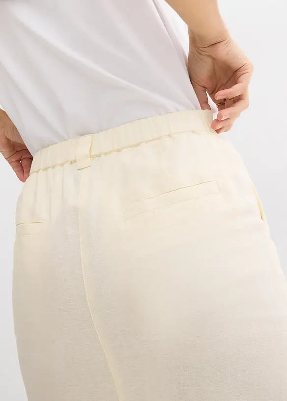 Gonna midi in misto lino fresco, bonprix