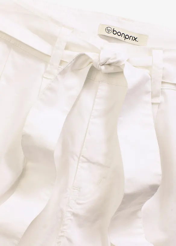 Shorts in twill con cintura da annodare, bonprix