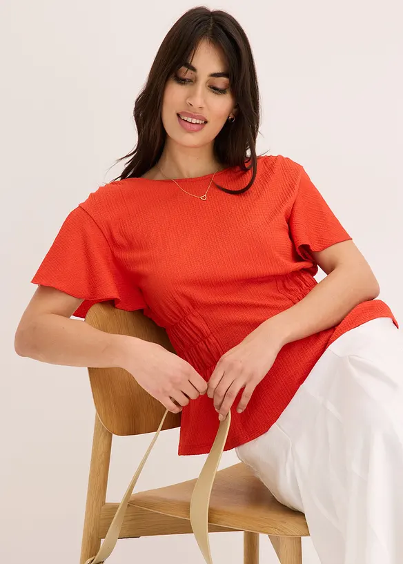 Maglia in  jersey crêpe con dettagli smock, bonprix