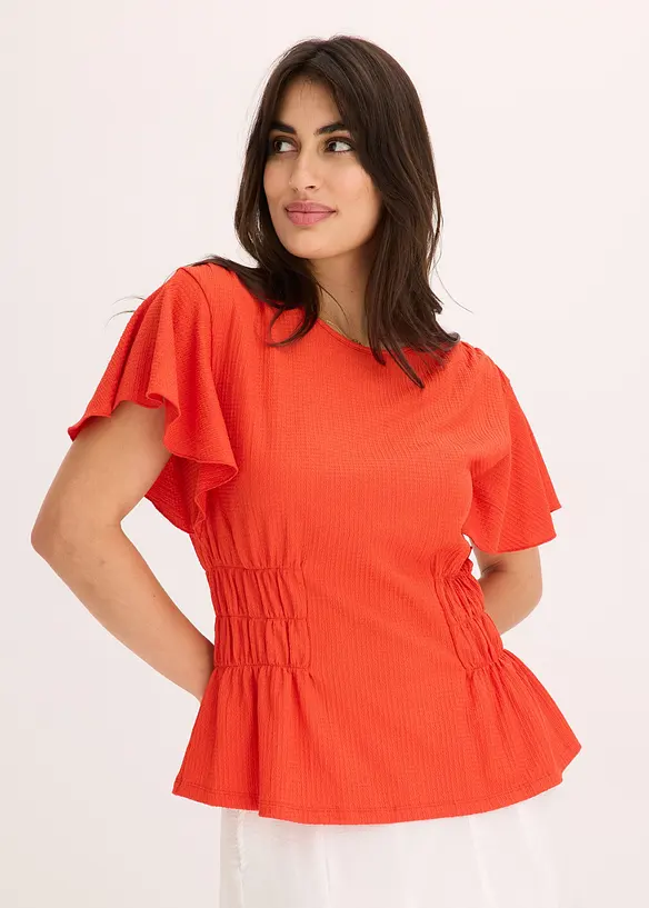 Maglia in  jersey crêpe con dettagli smock, bonprix