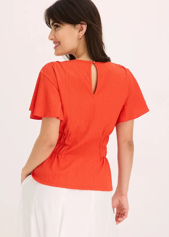 Maglia in  jersey crêpe con dettagli smock, bonprix