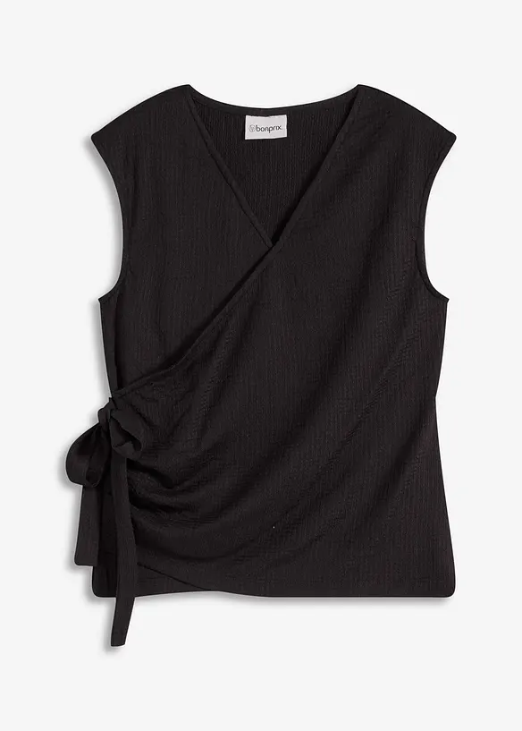 Maglia in jersey crêpe con effetto a portafoglio, bonprix