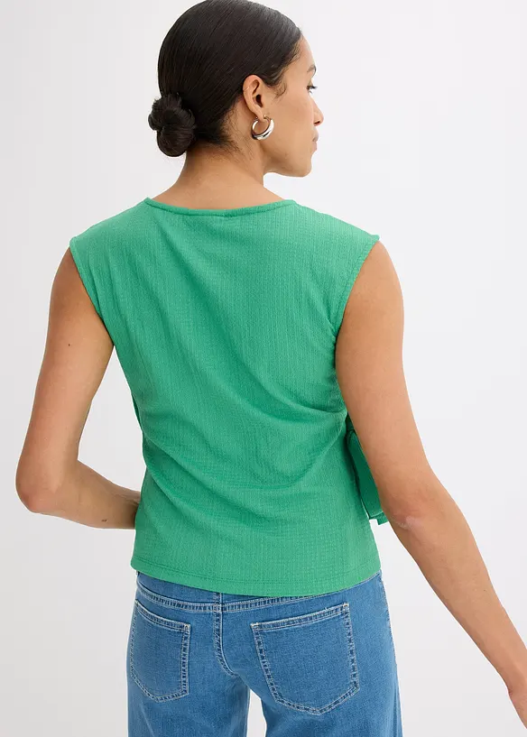 Maglia in jersey crêpe con effetto a portafoglio, bonprix