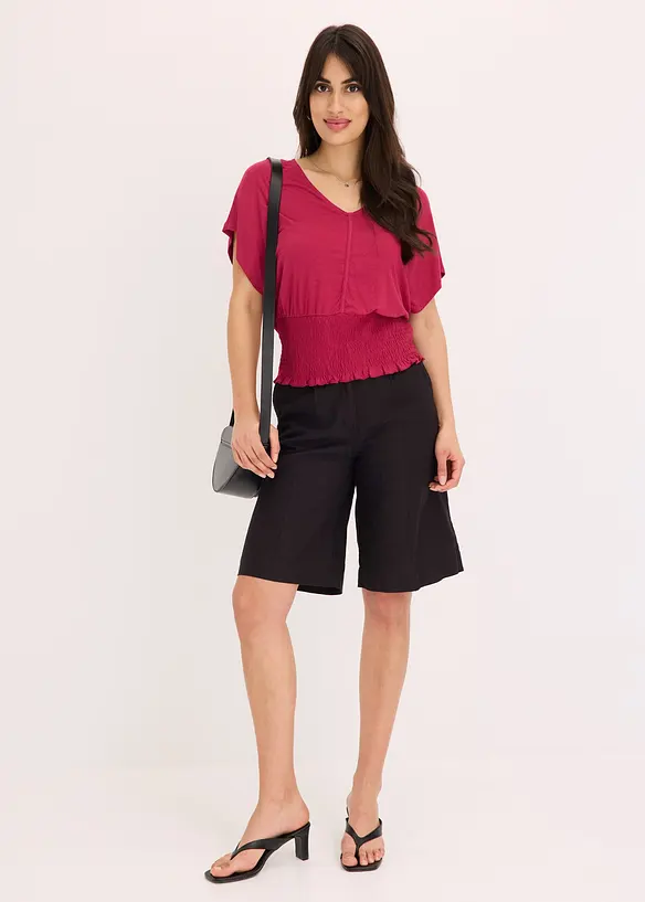 Maglia con fondo smock, bonprix