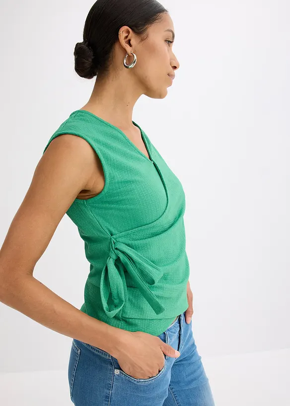 Maglia in jersey crêpe con effetto a portafoglio, bonprix