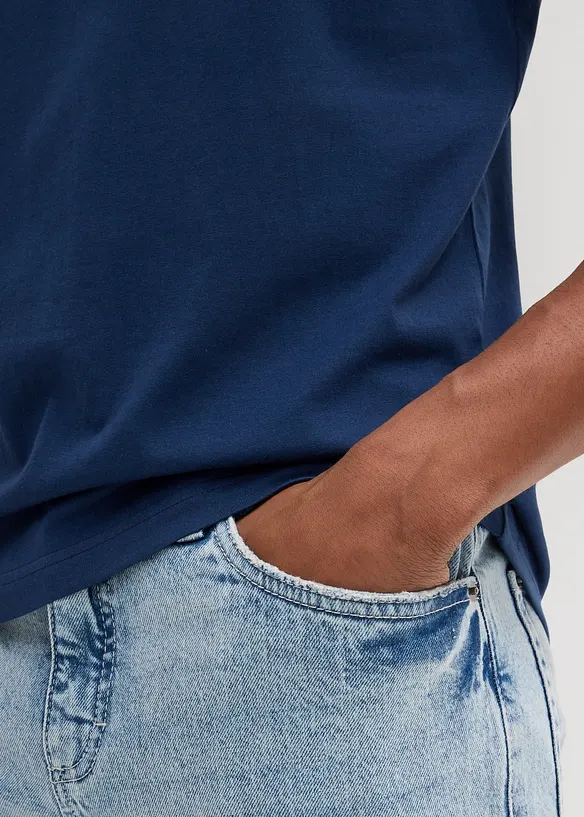 T-shirt con scollo a V in puro cotone biologico (pacco da 2), bonprix