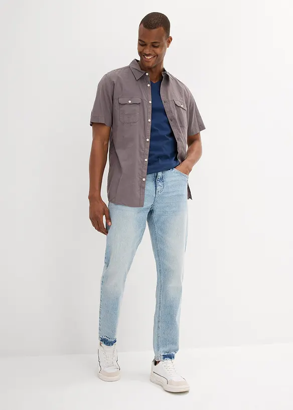 T-shirt con scollo a V in puro cotone biologico (pacco da 2), bonprix