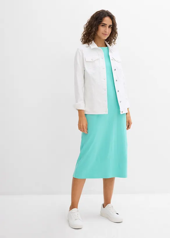 Abito midi in puro cotone biologico pesante, bonprix