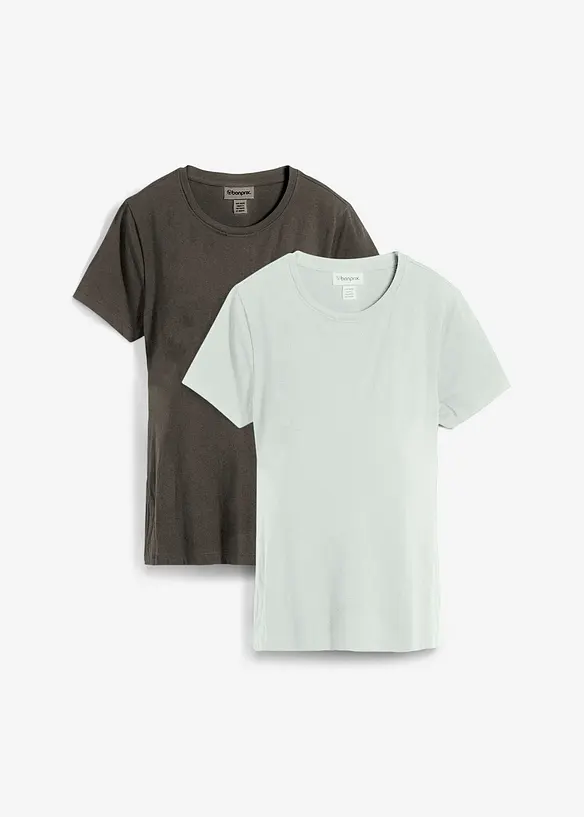 Maglia prémaman / da allattamento 2 in 1 in cotone biologico (pacco da 2), bonprix
