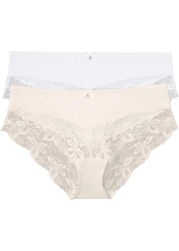 Panty con pizzo raffinato (pacco da 2), bonprix