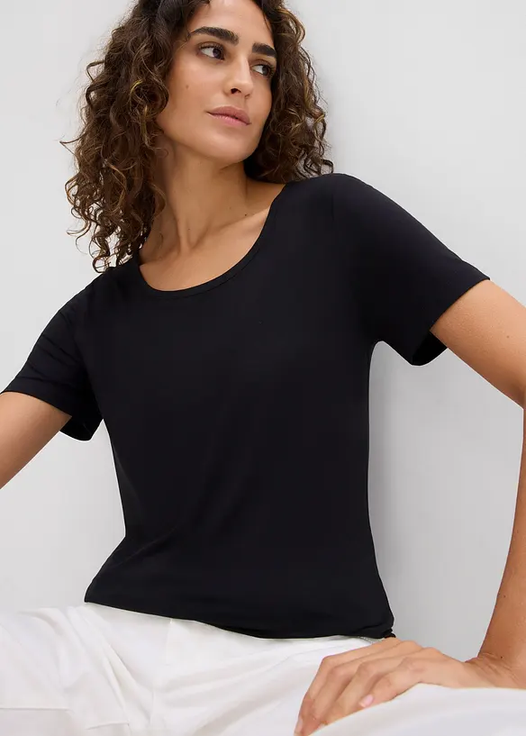 T-shirt in morbida viscosa (pacco da 2), bonprix