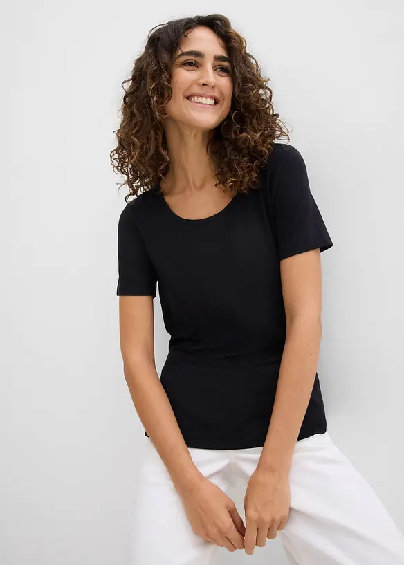 T-shirt in morbida viscosa (pacco da 2), bonprix