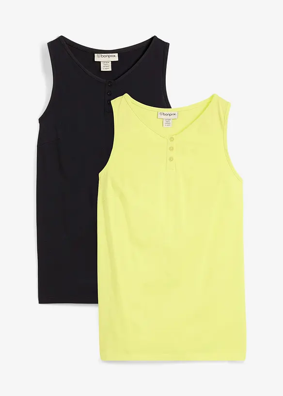 Top in puro cotone biologico (pacco da 2), bonprix