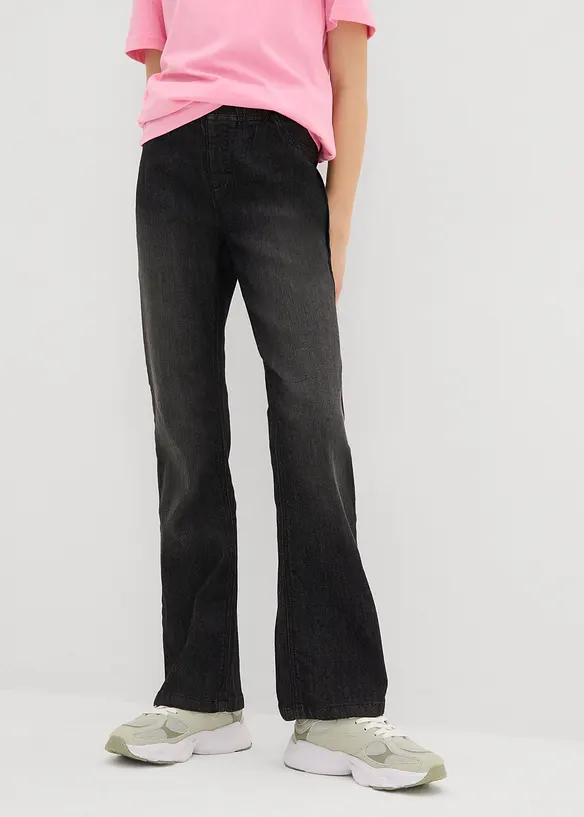 Jeggings flared, vita media, bonprix