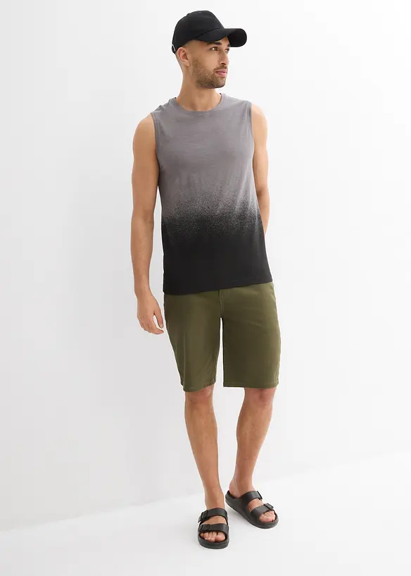 Canotta con colori sfumati in cotone biologico, slim fit, bonprix
