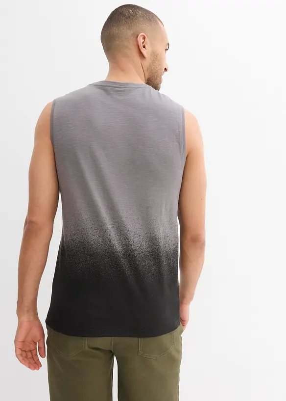 Canotta con colori sfumati in cotone biologico, slim fit, bonprix