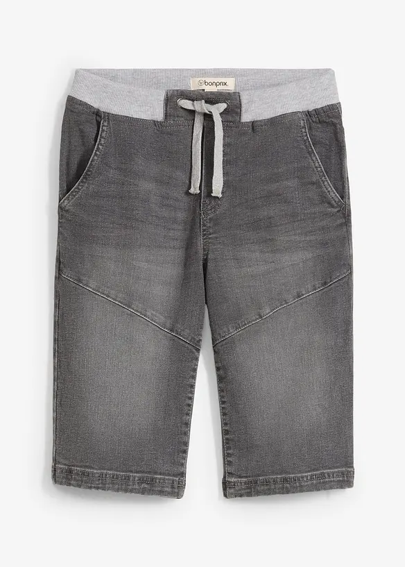 Bermuda in denim elasticizzato con elastico in vita, regular fit, bonprix