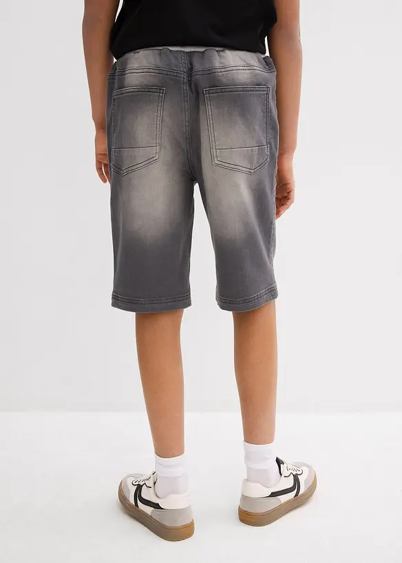 Bermuda di jeans in felpa con elastico in vita, regular fit, bonprix