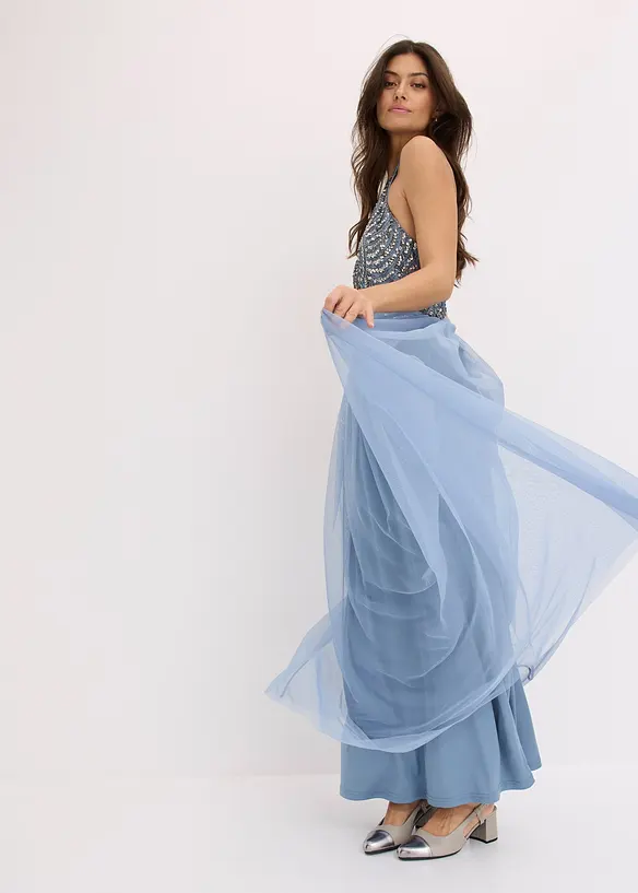 Abito lungo con paillettes, bonprix
