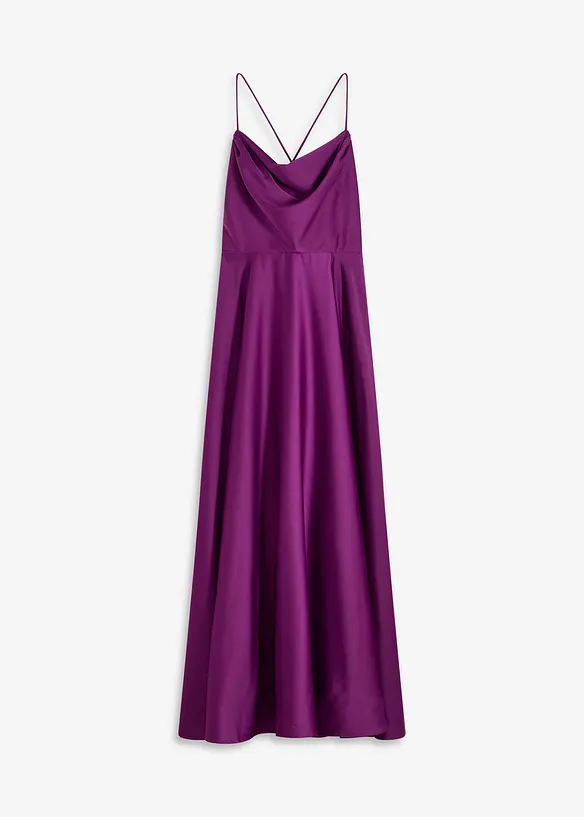 Abito in satin operato con spalline, bonprix