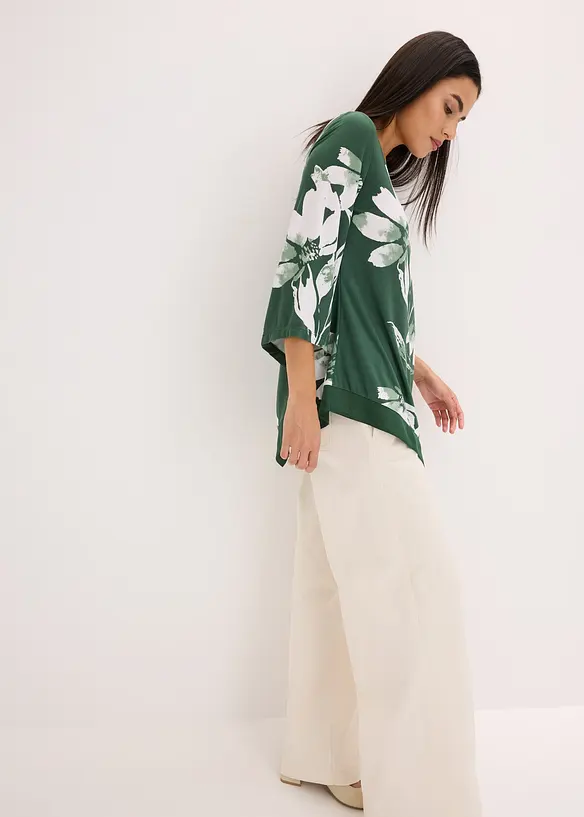Maglia lunga in fantasia floreale, bonprix