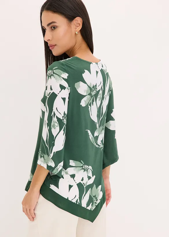 Maglia lunga in fantasia floreale, bonprix