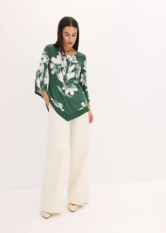Maglia lunga in fantasia floreale, bonprix