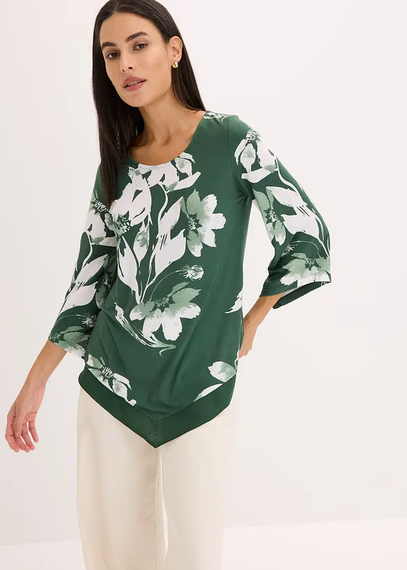 Maglia lunga in fantasia floreale, bonprix