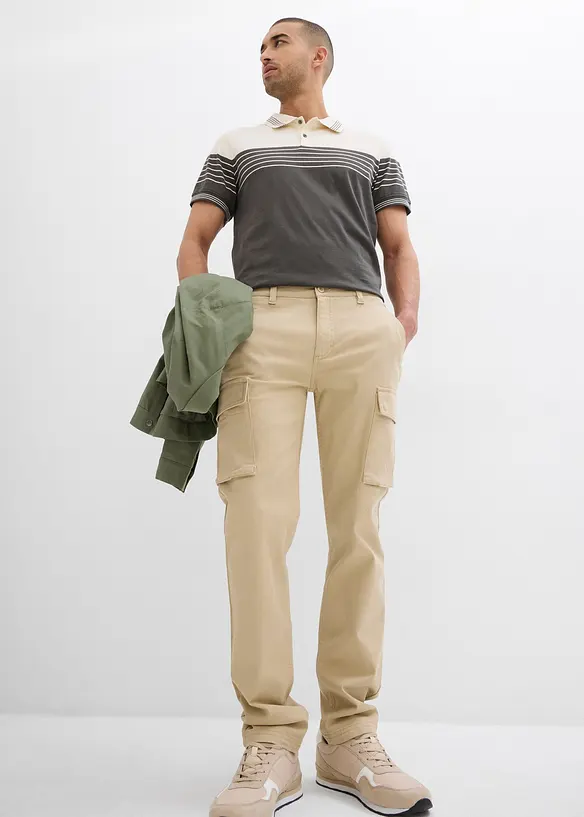 Pantaloni elasticizzati con puro cotone regular fit, straight, bonprix