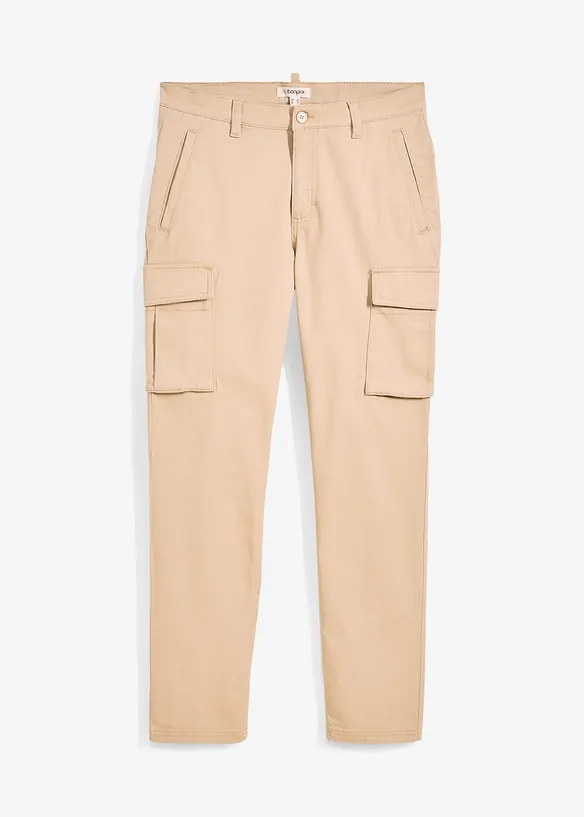 Pantaloni elasticizzati con puro cotone regular fit, straight, bonprix
