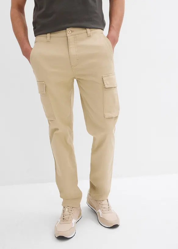 Pantaloni elasticizzati con puro cotone regular fit, straight, bonprix