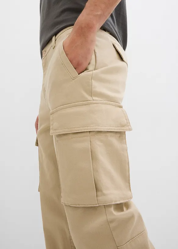Pantaloni elasticizzati con puro cotone regular fit, straight, bonprix