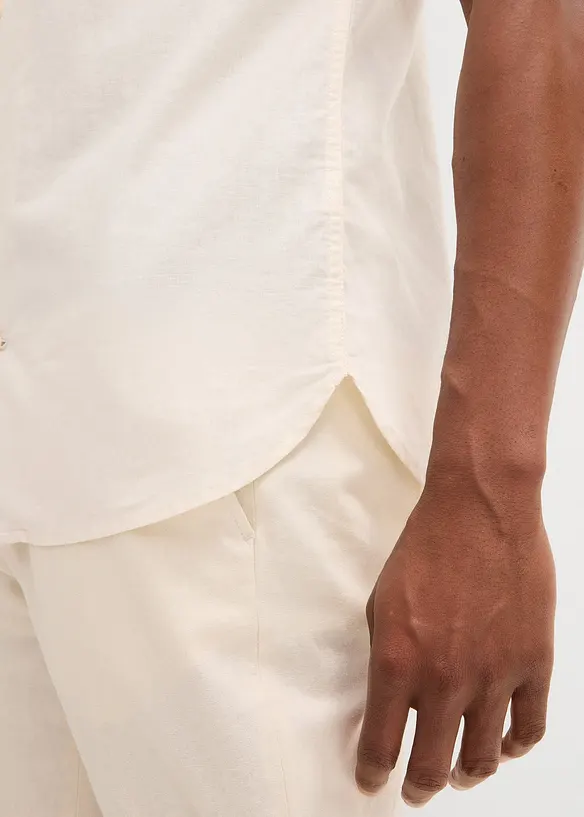 Camicia a maniche corte in misto lino, bonprix