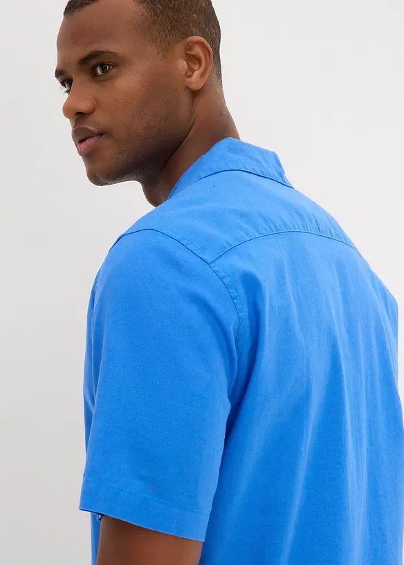 Camicia a maniche corte in misto lino, bonprix