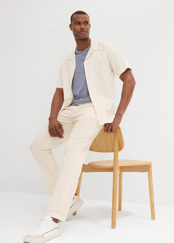 Camicia a maniche corte in misto lino, bonprix