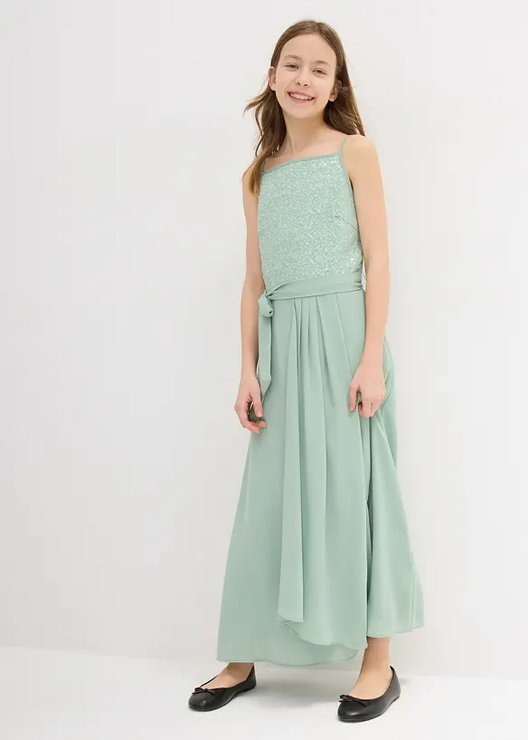 Abito lungo con paillettes, bonprix