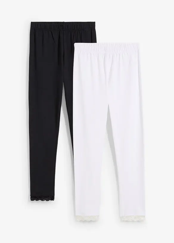 Leggings con fondo in pizzo (pacco da 2), bonprix