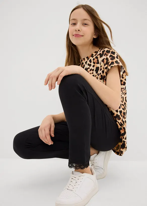 Leggings con fondo in pizzo (pacco da 2), bonprix