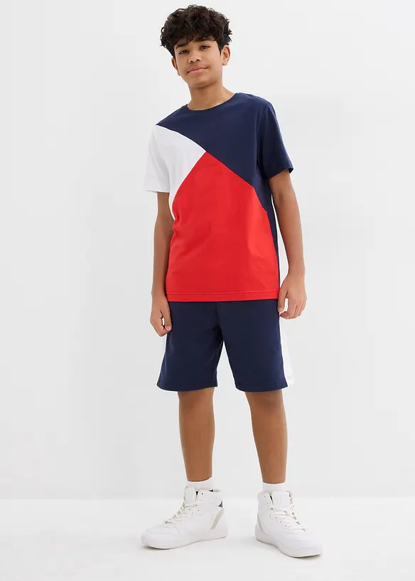 T-shirt e bermuda in felpa di puro cotone (set 2 pezzi), bonprix