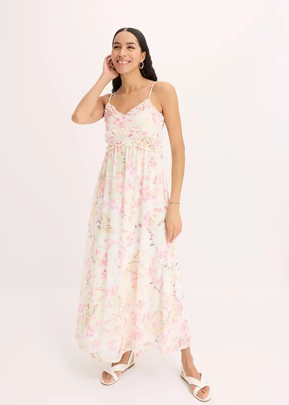 Abito lungo in delicato mesh, bonprix
