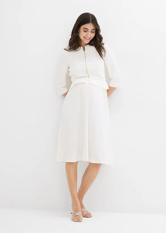 Blazer prémaman corto in satin, bonprix