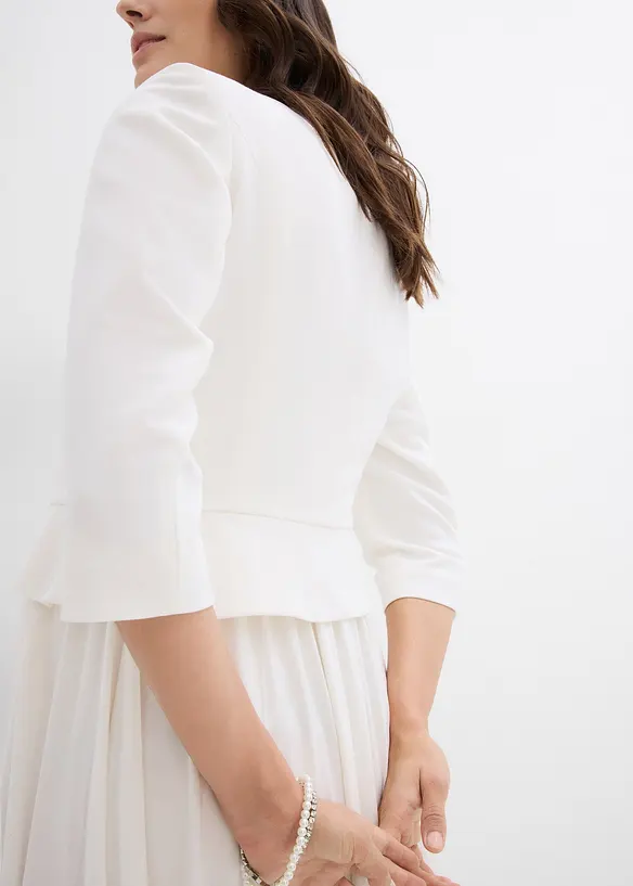Blazer prémaman corto in satin, bonprix