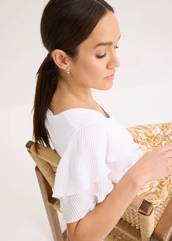 Maglia con volant, bonprix