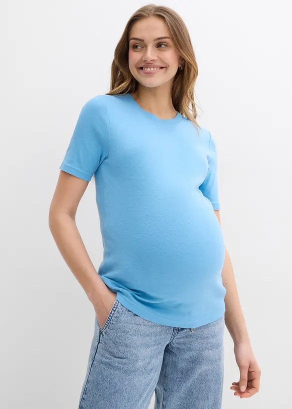 Maglia prémaman a coste in puro cotone biologico (pacco da 2), bonprix