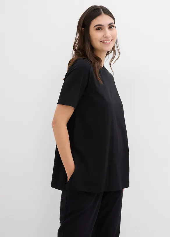 Maglia prémaman / da allattamento in cotone biologico con spacchetti laterali, bonprix