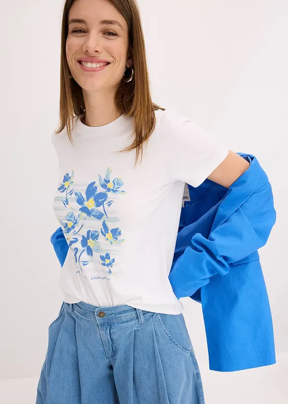 T-shirt in misto cotone elasticizzato, bonprix