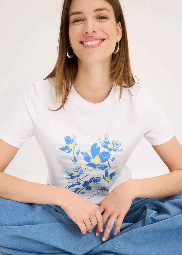 T-shirt in misto cotone elasticizzato, bonprix