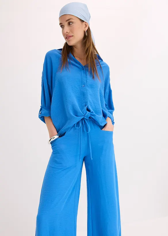 Pantaloni larghi in cr&ecirc;pe leggero, bonprix