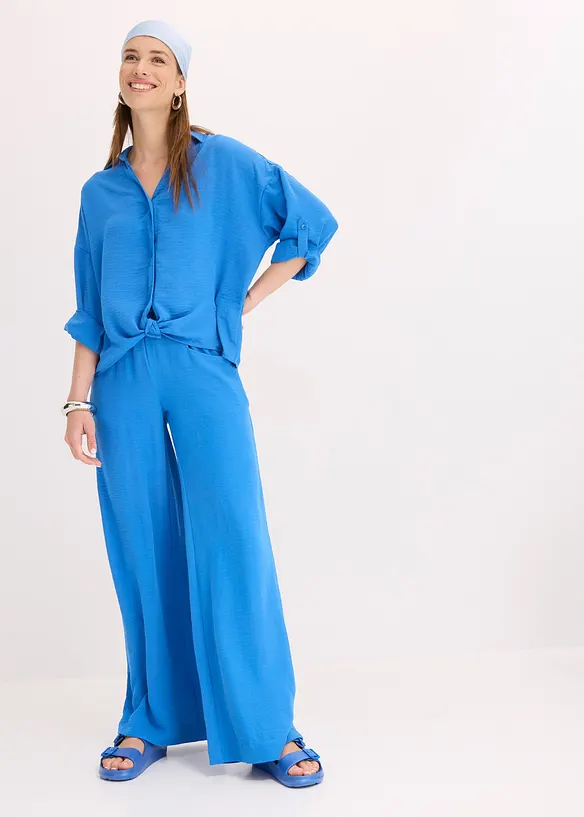 Pantaloni larghi in cr&ecirc;pe leggero, bonprix