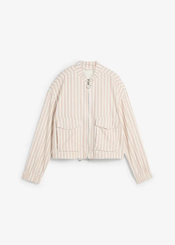 Giubbotto bomber effetto lino, bonprix